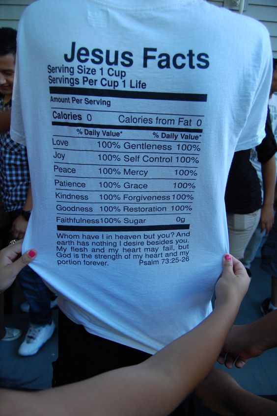 Tshirt describing Fruits of the Spirit